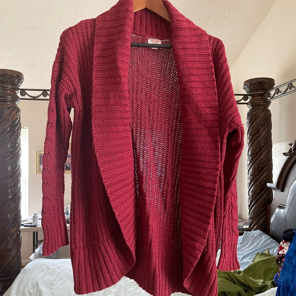 Burgundy red knit cardigan - Mossimo Medium